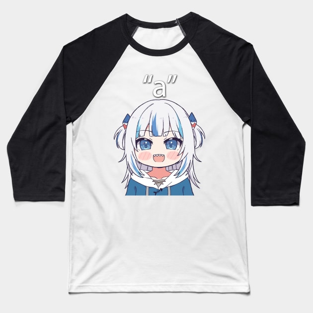 Gawr Gura Chibi Baseball T-Shirt by Kent